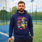 GOD of PADEL moški pulover Skeleton - navy
